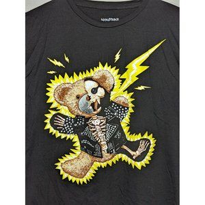 Heavy Metal Punk Rock Electrocuted Skeleton Teddy Bear Goth Kickstrike XL Black